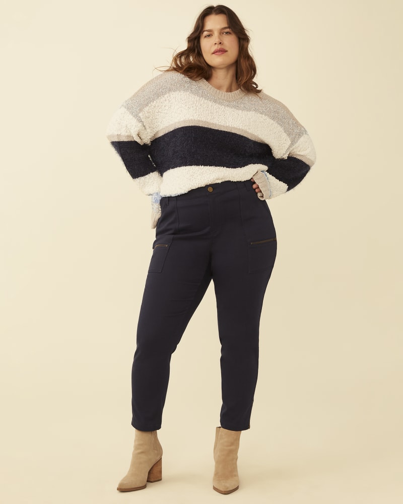 Plus size model with rectangle body shape wearing Posey Straight Leg Zipper Pant by Meri Skye | Dia&Co | dia_product_style_image_id:178258